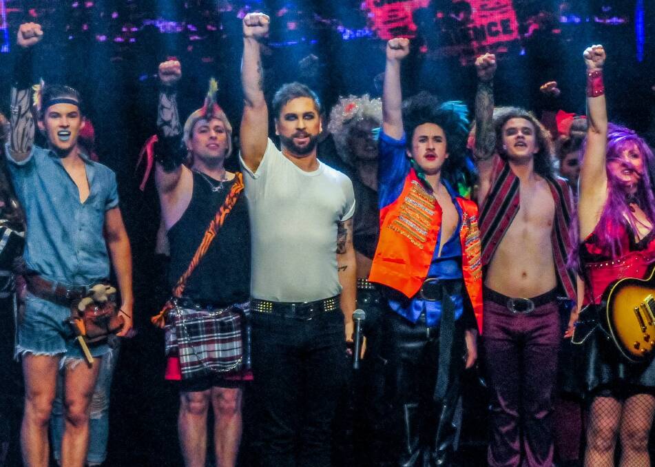 Rock on: Nathan Wheldon as Galileo in Encore Theatre's We Will Rock You production in July 2019. Picture: Neil Richardson 