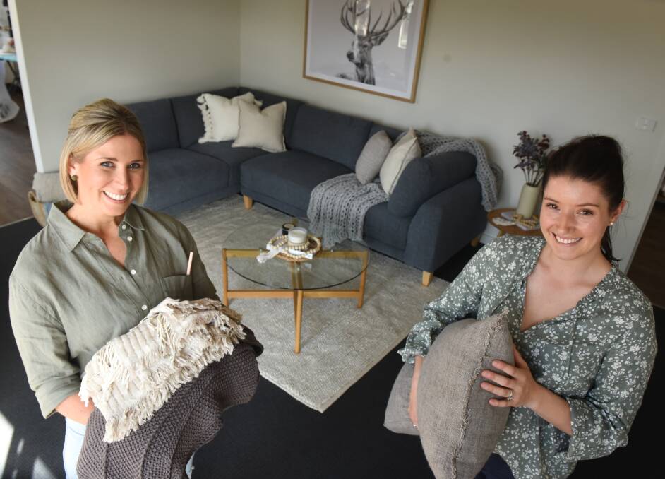 Perfectionists: Evoke Property Styling's Robyn Midgley and Maddy Oliver. Picture: Paul Scambler