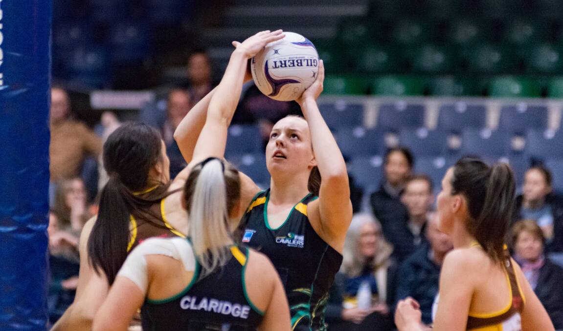 SHOT: Cavaliers' Hayley McDougall during the team's match against the Hawks at the Silverdome last week. Picture: Phillip Biggs