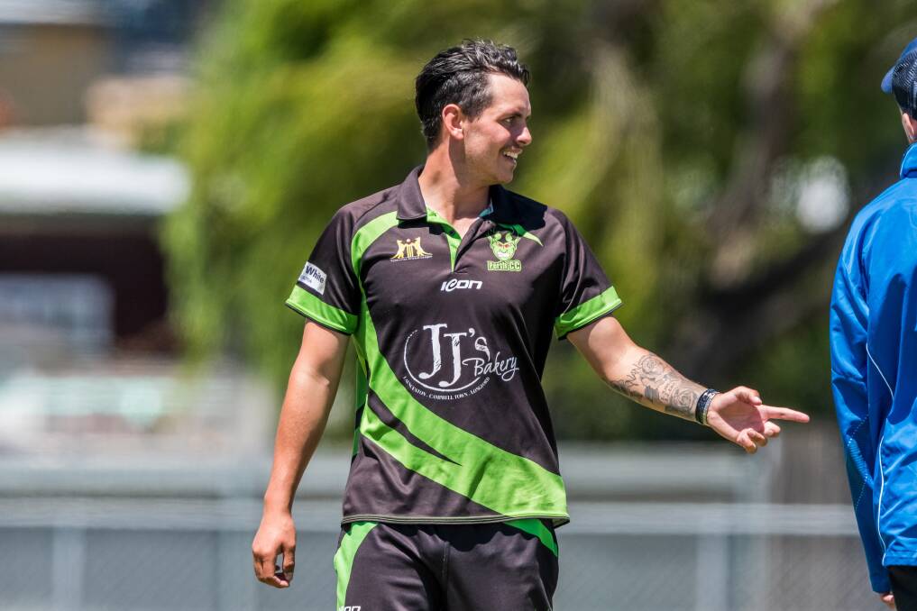 HOTSTREAK: Perth bowler Matthew Rigby took 4-48 in his side's win against Legana on Saturday. Picture: Phillip Biggs