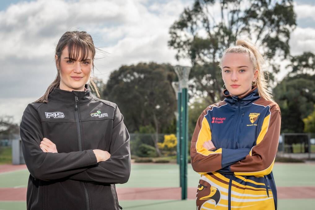 GAME FACES: Cavs vice-captain Estelle Margetts and Hawks' Matilda Allen are ready for their final regular season games of the season. Picture: Craig George 