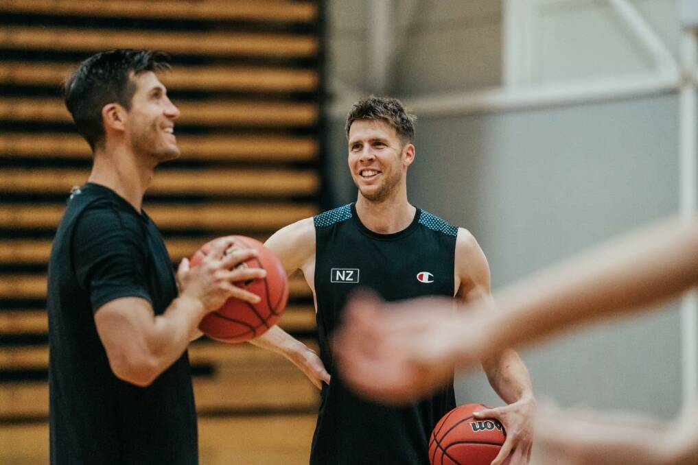 READY: Tom Abercrombie (right) is excited to call the Silverdome home for the next six weeks. Picture: New Zealand Breakers