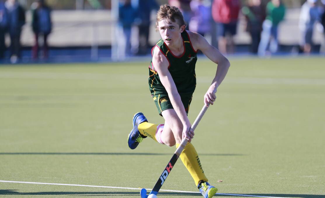 FOCUS: Oliver Stebbings at Bathurst during the under-15 hockey nationals. Picture: Clickinfocus