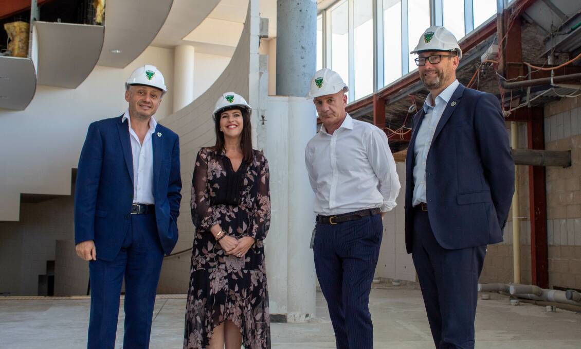 NBL owner Larry Kestelman, Sport and Recreation Minister Jane Howlett, Premier Peter Gutwein and JackJumpers chief executive Simon Brookhouse. Picture: supplied