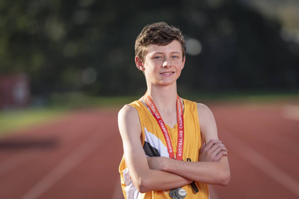 CHAMP: Newstead Athletics walker, 13-year-old Samuel Lindsay. Picture: Craig George