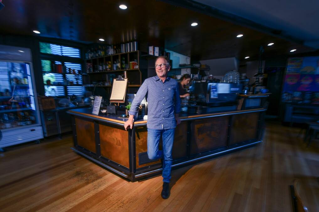 Back in blue: Blue Cafe and Mudbar owner Don Cameron at the newly reopened Blue Cafe in Inveresk. Picture: Scott Gelston