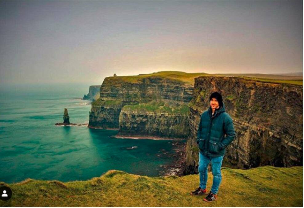 Brodie Deverell enjoying the view of the Cliffs of Moher in Ireland.