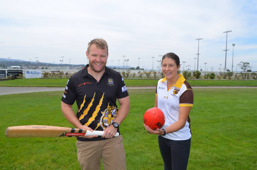 Challenge: Lyndon Stubbs, coach of the Riverside Cricket Club and Northern Hawks player Jamie Symons are ready for a challenge. Picture: Harry Murtough