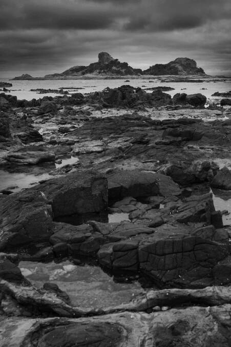 The textures of the rocks, and shades of grey at Goat Island Reserve at Ulverstone 