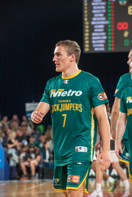 BIG OCCASION: Tasmania JackJumpers' Sejr Deans, who hails from Launceston, played his first official minutes for the club on Saturday at the Silverdome. Pictures: Paul Scambler 