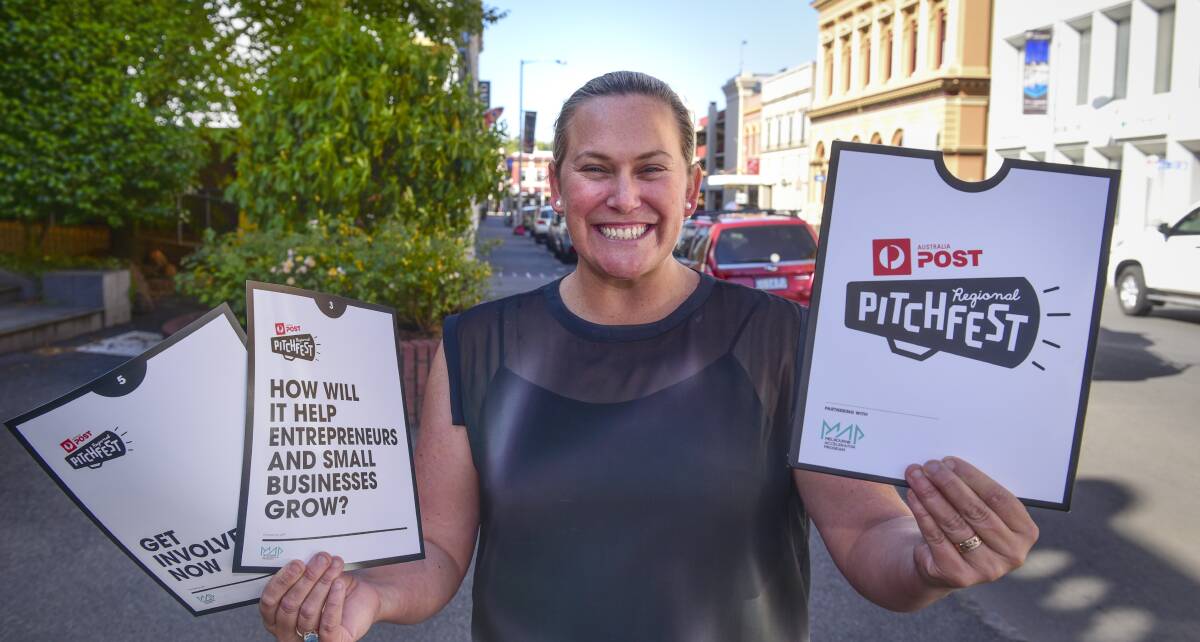 Get pitching: Founder Dianna Somerville of Wagga Wagga, preparing for the Australia Post Regional Pitchfest state final in Launceston. Picture: Paul Scambler