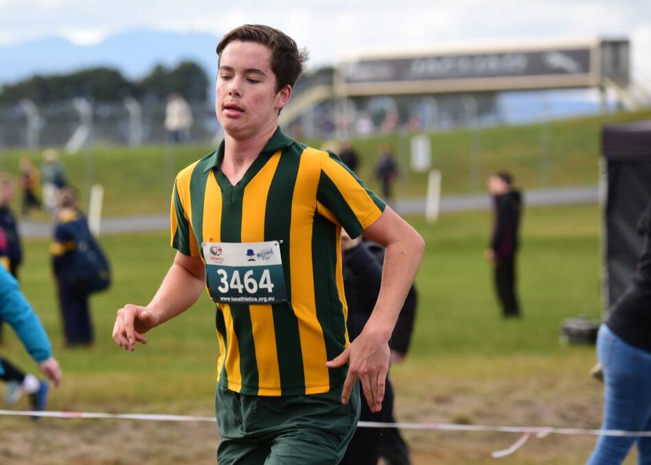 Finishing straight: Patrick  Cooper, of St Patrick's College.