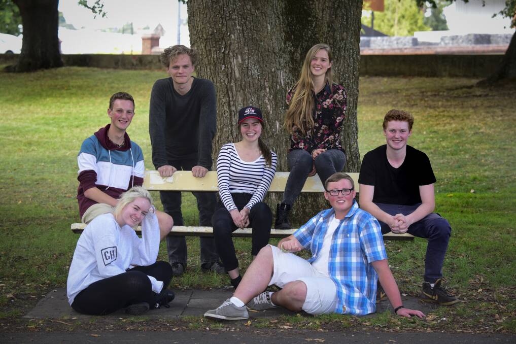 ISSUES: Launceston College students Ashleigh Petterwood 16, Timothy Lippis 17, Sean Arnol 18, Sophie Burgess 17, Alyssa James 17, Jack Budgeon 17, Kaleb Lee 17. have shared their take on youth issues as part of National Youth Week. Picture: Paul Scambler
