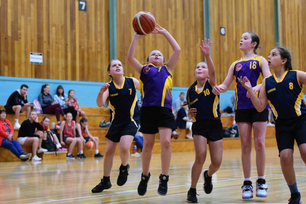 St Anthony's Mia Greatbatch and Esther Duffy against Deloraine's Sharlet Aylett, Eva Milne and Adarie Bloomfield.