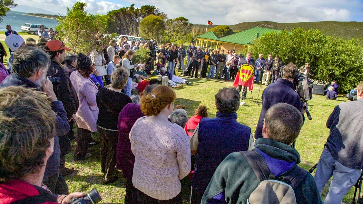 10/05/2005 The handback of title to the Tasmanian Aboriginal Community of Cape Barren and Clarke Islands was made by the Tasmanian Premier Paul Lennon