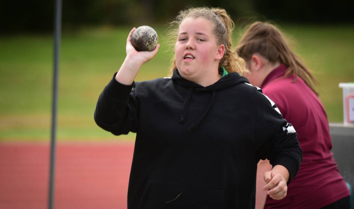 Hannah Harding, of Campbell Town in the Girls Grade 7, 3kg shot put.