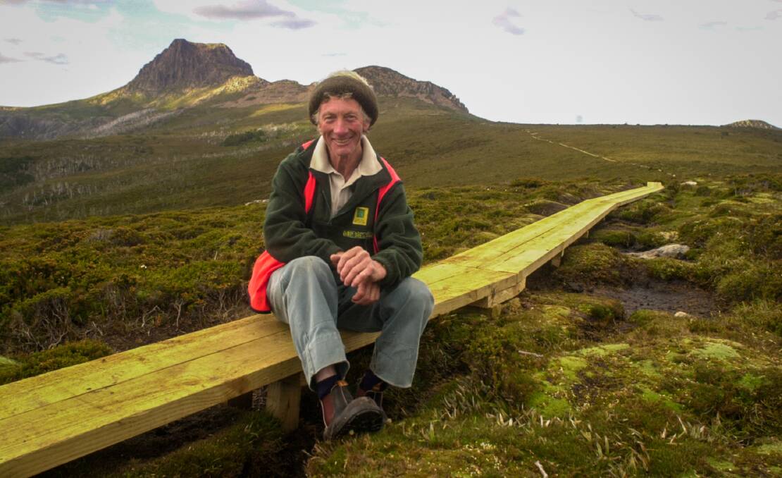 Track man: Team foreman, 57-year-old Robin Breward, has a rest on a section of the new boardwalk. He had been working the tracks for 10 years when we talked to him in February 2002