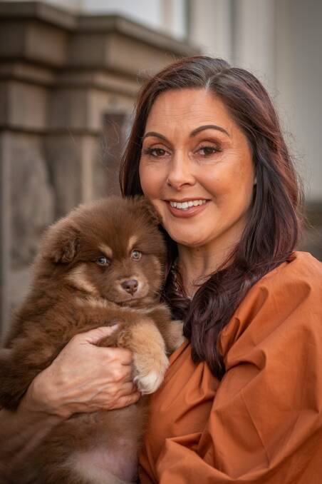 3/06/2021: Kathryn Hay of Launceston with Nula a 8 week old female, Finnish Lapphund puppy