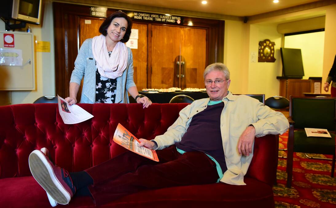 SPECIAL INSIGHT: Launceston Musical Society president Gina McKenzie with Melvyn Morrow, one of the original writers of Dusty - The Original Pop Diva. Picture: Paul Scambler