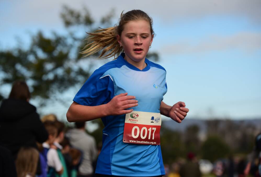 Winter's tale: Summer Rayner, of Port Sorell Primary, braves the cold.