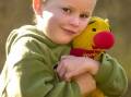 June 24 2005 Picture: Phillip Biggs
BEAR SUPPORT: Tyson Miller, 4, of Trevallyn, put the red nose on his Winnie the Pooh.