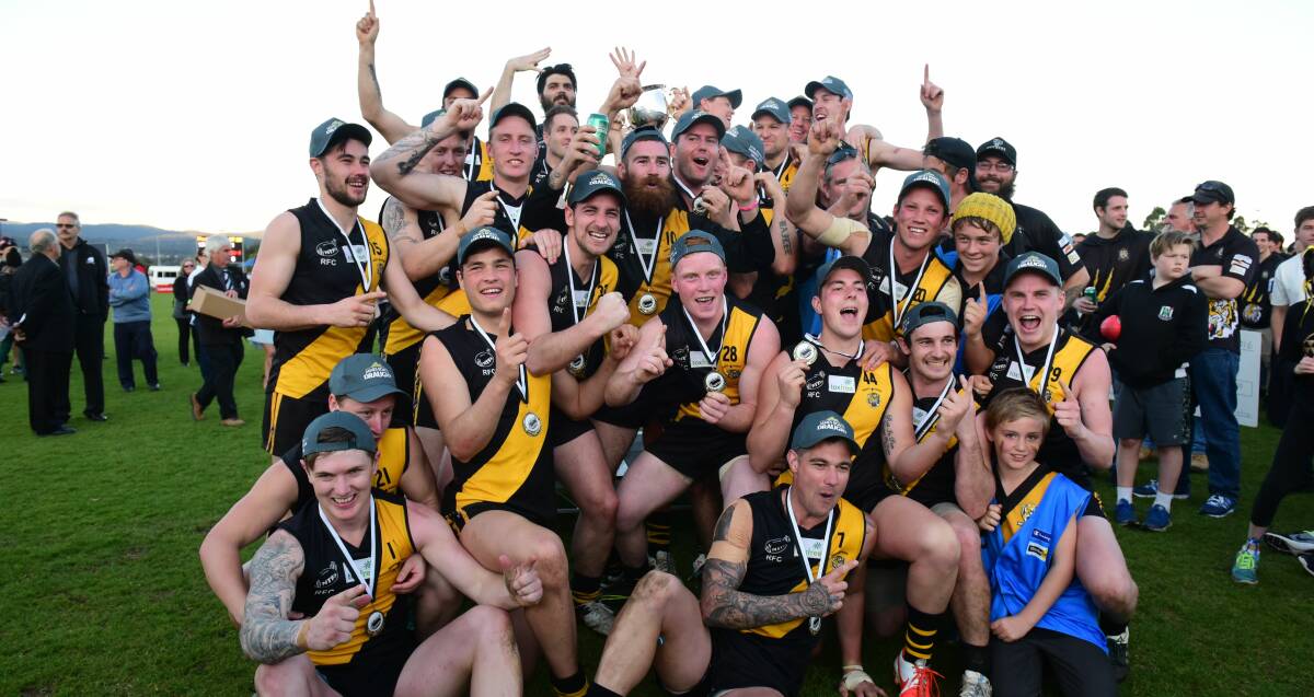 WINNERS: The 2016 NTFA division 1 premiers, the Rocherlea Football Club, after defeating Bracknell in the grand final on Saturday at Windsor Park. Picture: Paul Scambler