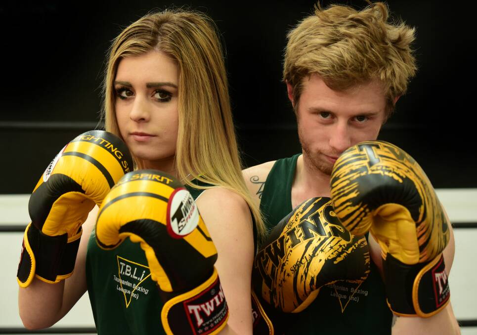 DOUBLE TROUBLE: Danni Clayton, 16, and brother Brodey, 22, will fight together at the national championships in Cairns. Pictures: Paul Scambler