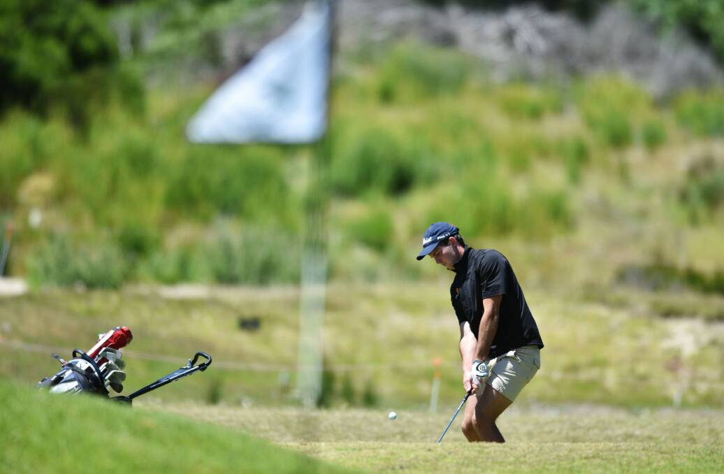 LEADER: Jack Tregaskis-Jago, of Prospect Vale Golf Club, plays a shot during the Tamar Valley Golf Championship at Greens Beach. Pictures: Scott Gelston