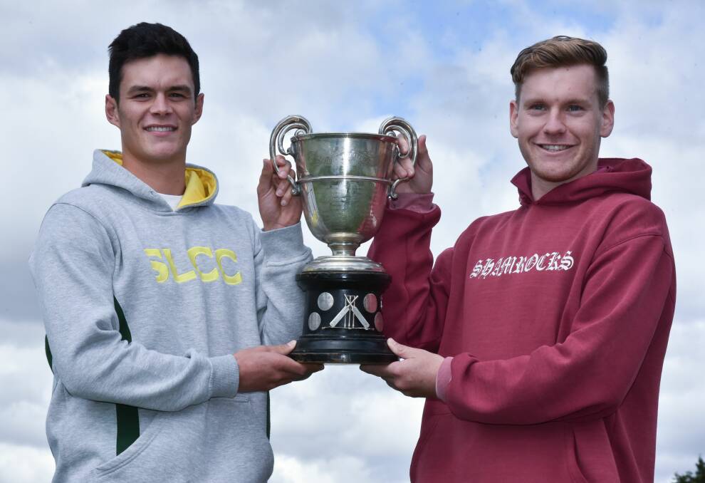 CONTENDERS: Alec Smith and Michael Lukic with the premiership cup. Picture: Neil Richardson