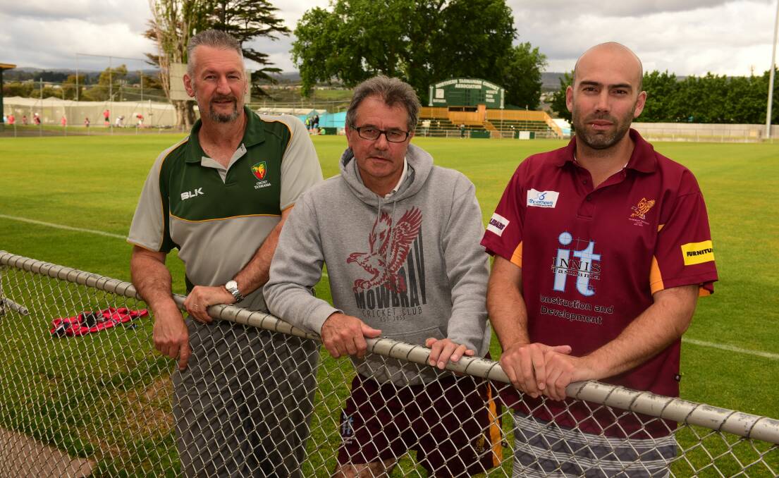 Cricket North administrator David Fry, coach Roger Brown and captain John Le Fevre.