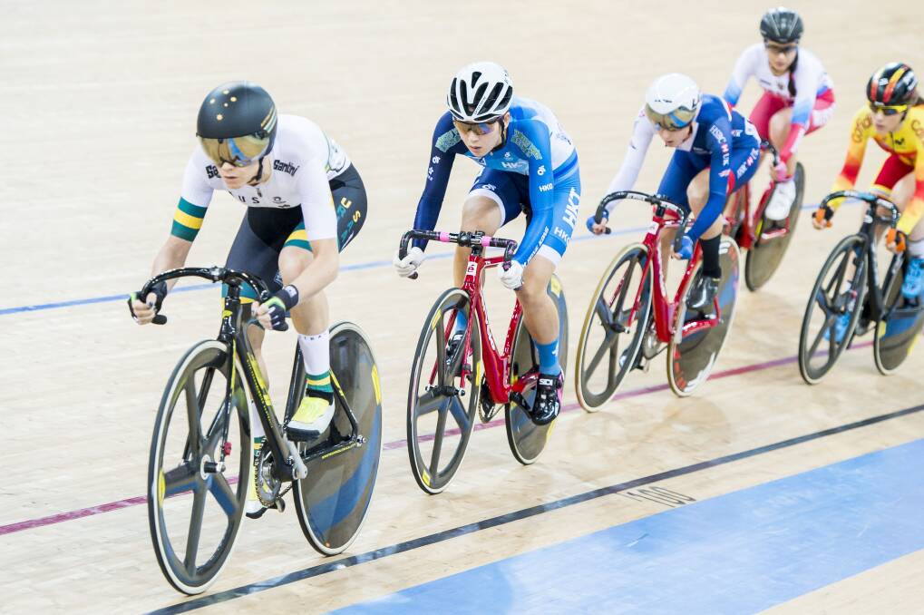 ON TRACK: Amy Cure at the UCI Track World Championships in Hong Kong. Picture: Getty Images