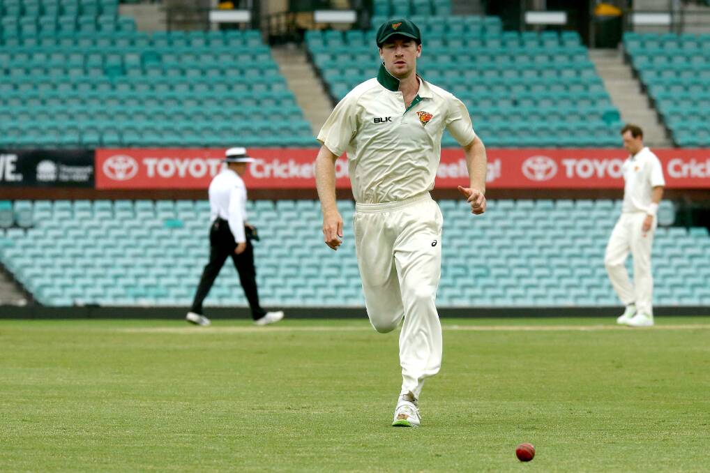 LOCKED AND LOADED: All-rounder Tom Rogers says a refreshed Tasmania is ready for Victoria in the Sheffield Shield. Picture: AAP Image/Jeremy Ng 
