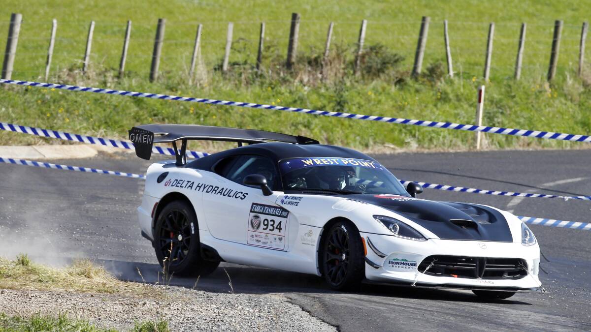  IN CONTROL: Jason and John White remain in the lead in Targa Tasmania after a strong second match. Picture: Angryman Photography
