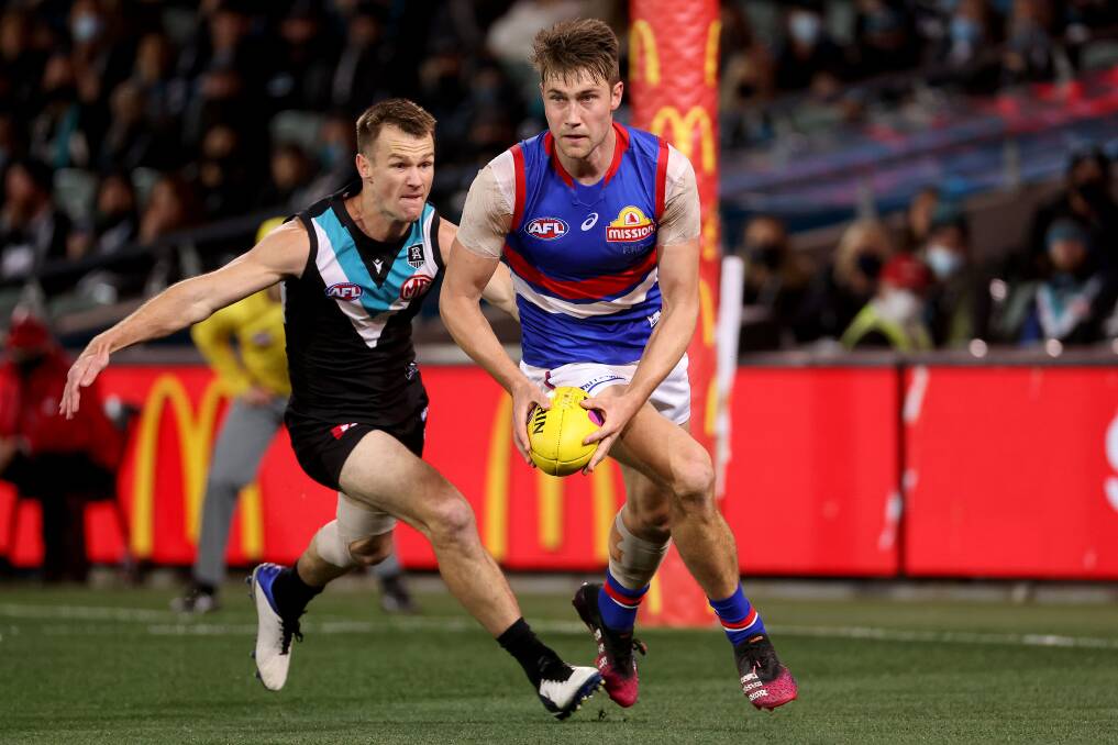 GRAND FINAL BOUND: Ryan Gardner in action for the Western Bulldogs during their preliminary final win over Port Adelaide. Picture: Getty Images 