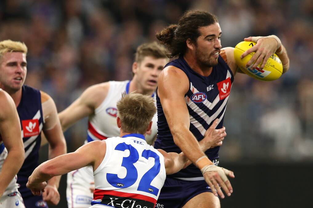 HAPPIER TIMES: Alex Pearce in action last year for Fremantle. Picture: Getty Images