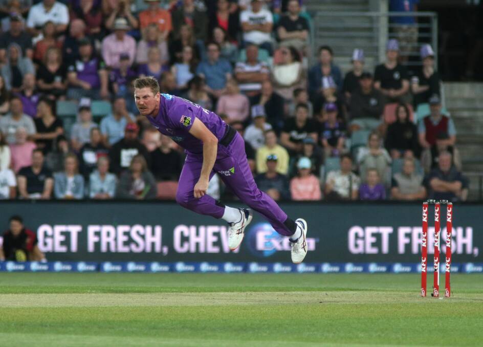IN FINE TOUCH: James Faulkner has been in brilliant form with the ball for Hobart Hurricanes in BBL10. Picture: Rick Smith