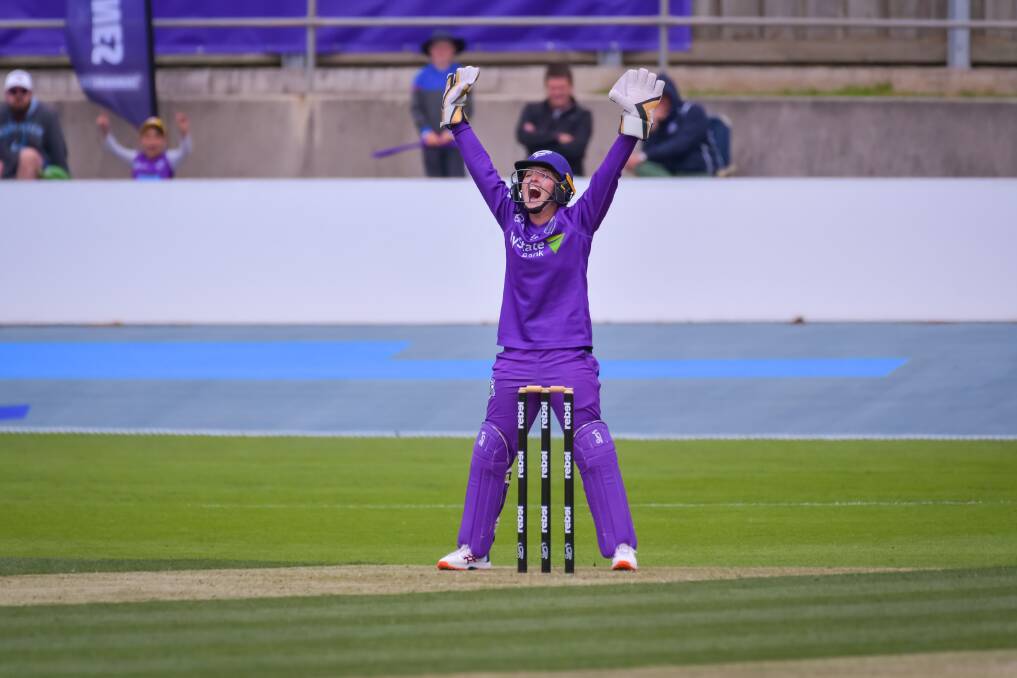 BANNED: Hobart Hurricanes wicketkeeper Emily Smith in action at Burnie's West Park this season. Picture: Simon Sturzaker 