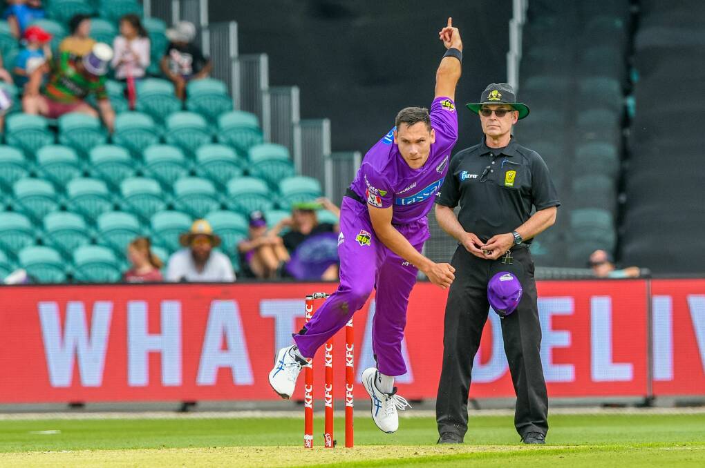 READY FOR THE STARS: Scott Boland in action for the Hobart Hurricanes last summer at Launceston's UTAS Stadium. Picture: Phillip Biggs 