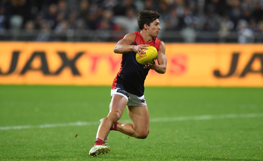 DEBUT DEMON: Two-time North Launceston premiership player Jay Lockhart made his AFL debut for Melbourne on Saturday. Picture: AAP Image/Julian Smith