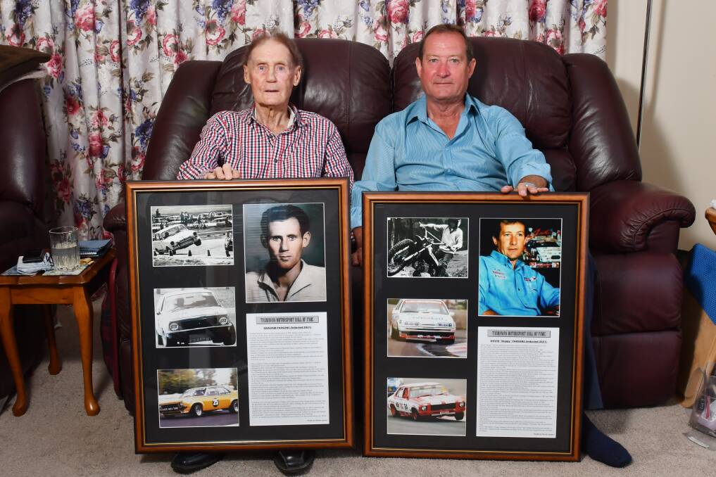 BIG HONOUR: Graham and David Parsons were inducted into the Tasmanian Motorsport Hall of Fame on Saturday. Picture: Brodie Weeding