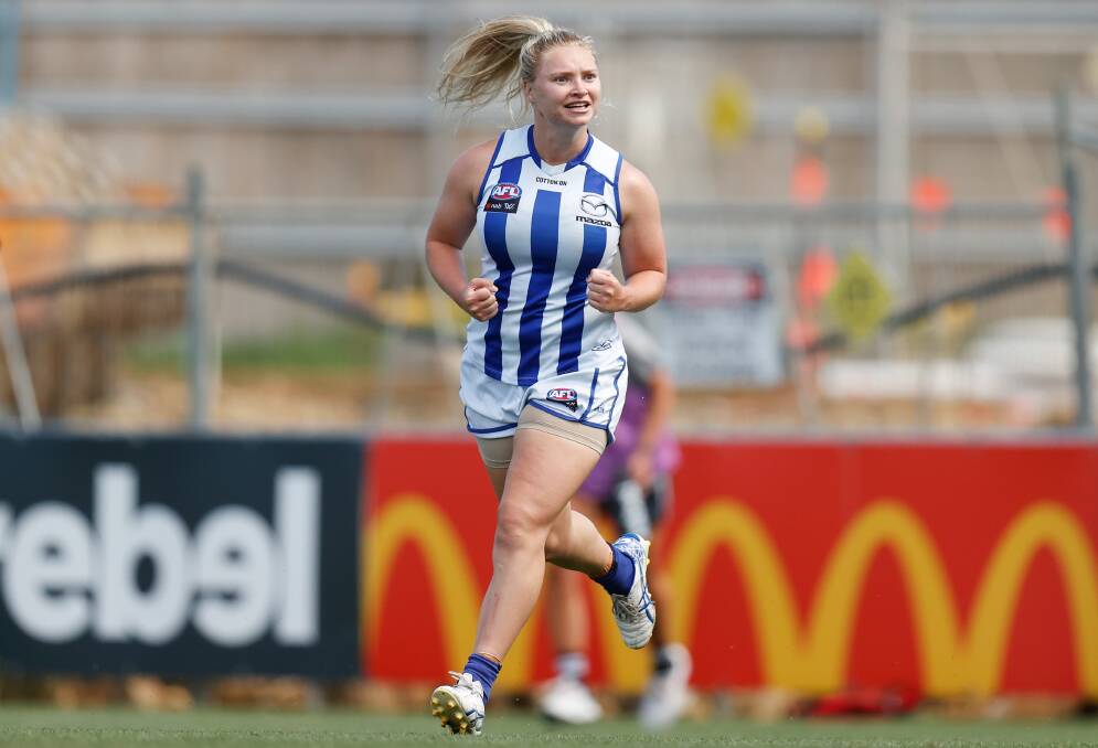 FINALS TIME: Daria Bannister and her North Melbourne Tasmanian Kangaroos teammates will play Fremantle in Saturday's AFLW qualifying final. Picture: Getty Imahes 