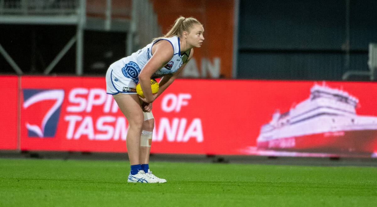 BIG IMPACT: Daria Bannister is looking forward to another trip home with the North Melbourne Tasmanian Kangaroos. Picture: Paul Scambler 