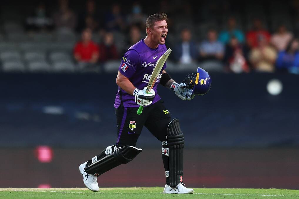 SPECIAL MOMENT: Ben McDermott celebrating his latest BBL century against the Melbourne Renegades on Wednesday night. Picture: Getty Images 