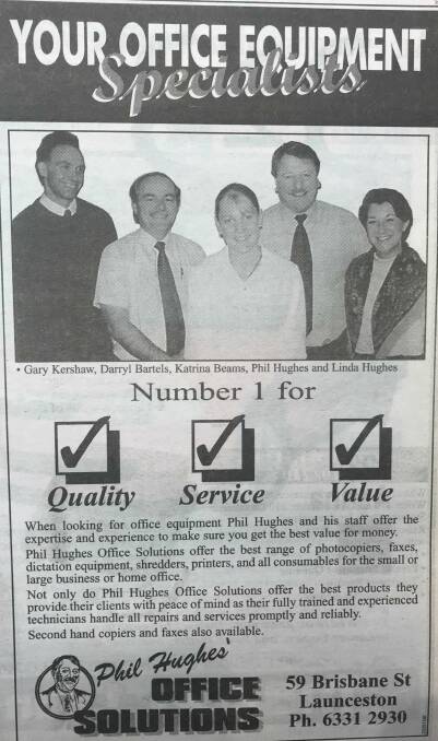 flashback: A Phil Hughes advert ran in the Examiner in 1998 promoting quality, service and value.