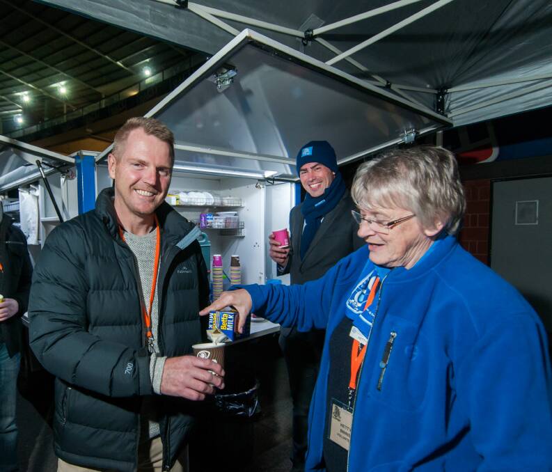 Challenge: CEO of Tasmanian Independent Retailers, Grant Hinchcliffe warming up at the CEO Sleepout 2017. Picture: Phillip Biggs