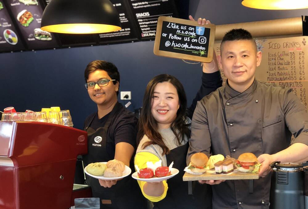 Fusion food: Barista Safiah Mohideen with owners Candice Han and Duncan Shi. Picture: Supplied