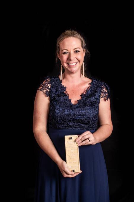 Community: Carrie Twine with the Young Professional Of The Year Award, sponsored by Country Club Tasmania.  Picture: S. Group