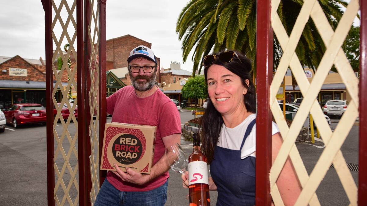 Red Brick Cider's Corey Baker and Natasha Nieuwhof of Goaty Hill. Picture Paul Scambler