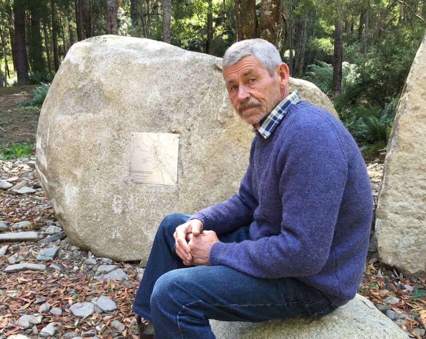 LAST: Adrian Holmes could be Lisle's last gold miner and helped supply the gravel bed and granite boulders for the Lisle memorial. Picture: Jackson Worthington