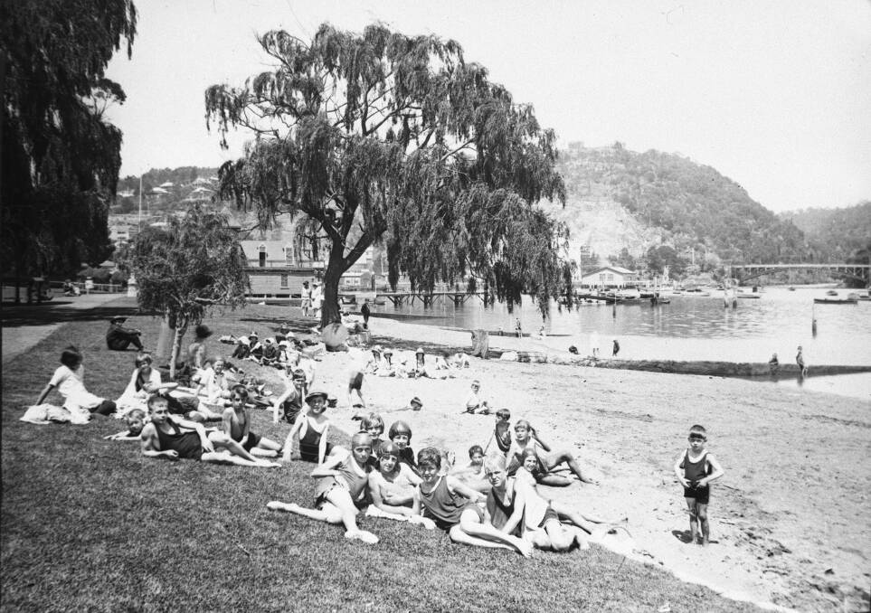 BEACH: Children at an artificial beach at Royal Park in Launceston. Picture: Queen Victoria Museum and Art Gallery